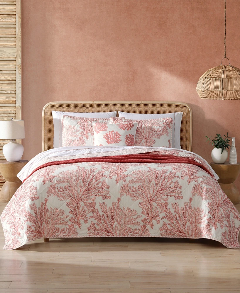 Tommy Bahama Home Coral Garden Reversible 2 Piece Quilt Set, Twin