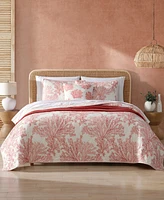 Tommy Bahama Home Coral Garden Reversible Piece Quilt Set