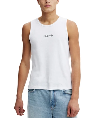 Cotton On Men's Graphic Rib Tank