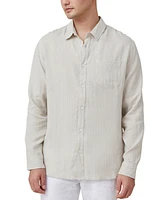 Cotton On Men's Linen Long Sleeve Shirt