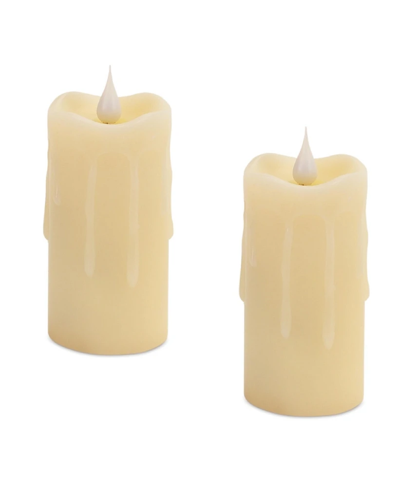 Slickblue Led Votive Candle with Moving Flame and Remote (Set of 2