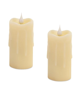 Slickblue Led Votive Candle with Moving Flame and Remote (Set of 2