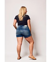 Slink Jeans Plus Denim Side Vents Shorts