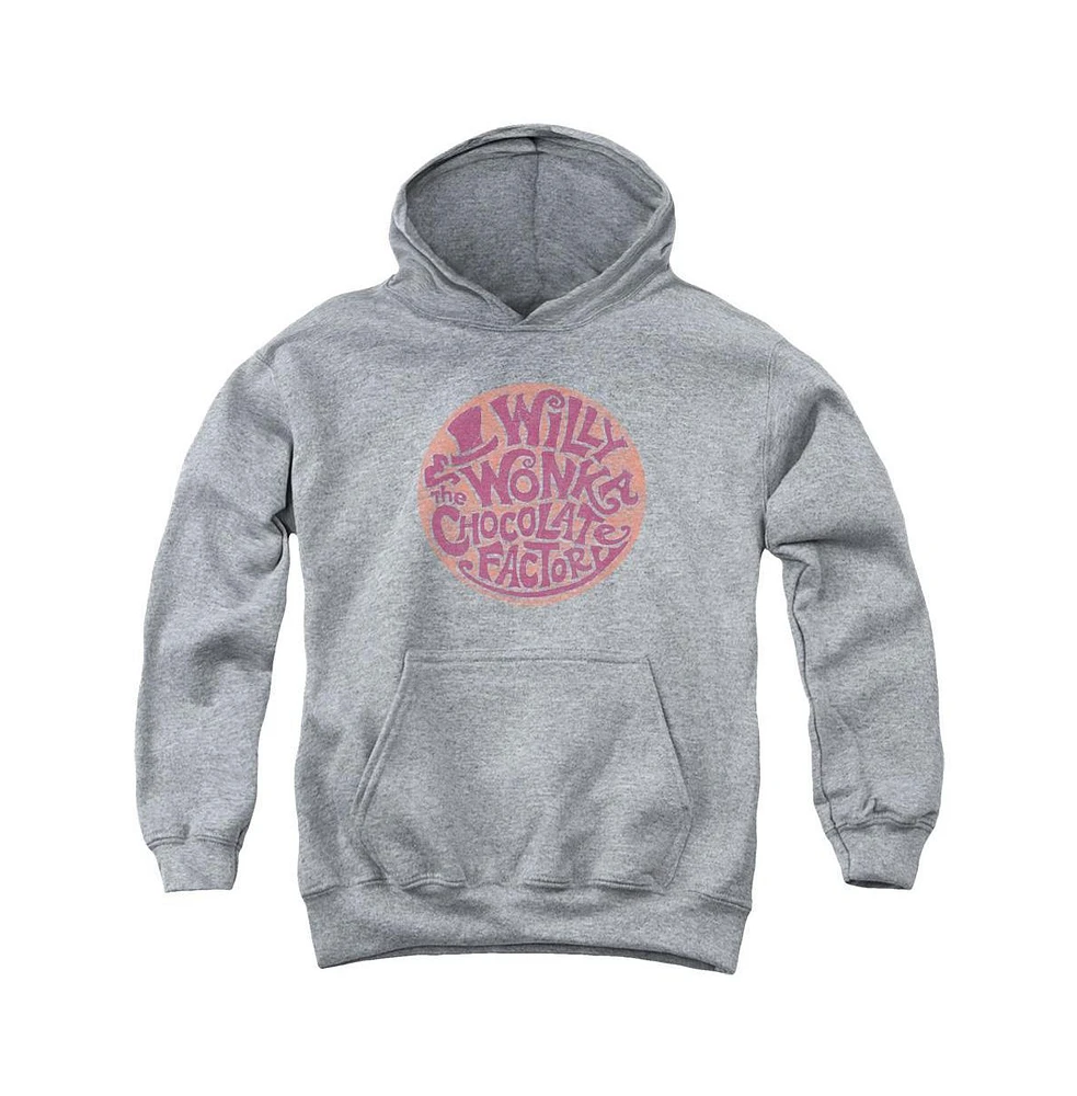 Willy Wonka And The Chocolate Factory Boys Youth Circle Logo Pull Over Hoodie / Hooded Sweatshirt