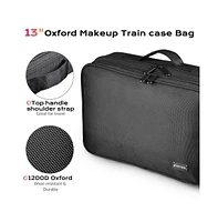 Byootique 13” Makeup Train Case Cosmetic Organized Bag Travel Storage Backpack