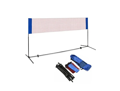 Slickblue 14 x 5 Feet Portable Beach Training Badminton Net with Carrying Bag