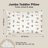 KeaBabies Toddler Jumbo Pillow with Pillowcase, 14X20 Soft Pillows for Sleeping Travel