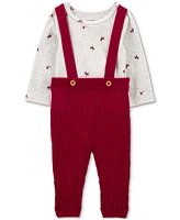 Carter's Baby Boys 2-Pc. Reindeer Bodysuit & Suspender Pants Set