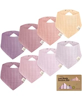 KeaBabies 8pk Lumi Muslin Baby Bibs, Bandana Bibs for Boy, Girl, Drool Bib Newborn, Toddler