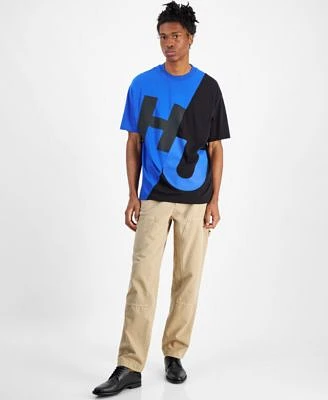 Hugo By Hugo Boss Mens Loose Fit Colorblocked Logo Graphic T Shirt Tapered Fit Pants