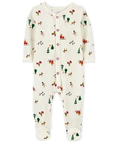 Carter's Baby Christmas Snap-Up Thermal Sleep & Play Footed Pajamas