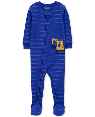 Carter's Baby Boys and Girl 2 Way Zip One-Piece 100% Snug Fit Cotton Footed Pajamas