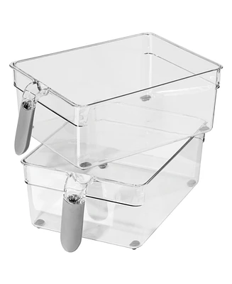 Oggi Set of 2, 11.75" x 6.75" x 4.25" Storage Bins with Handles