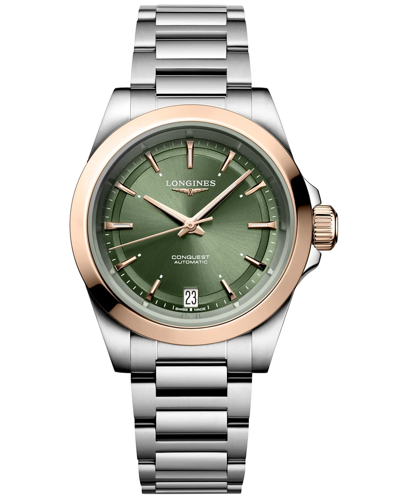 Longines Women's Swiss Automatic Conquest Stainless Steel Bracelet Watch 34mm