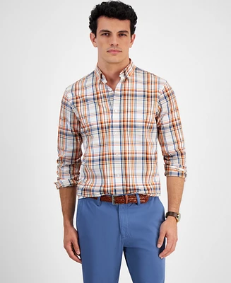 Club Room Men's Sanchez Plaid Poplin Shirt, Created for Macy's