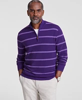 Club Room Men's Stripe Quarter-Zip Sweater, Created for Macy's