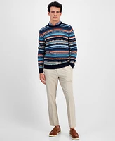 Club Room Men's Stripe Merino Crewneck Sweater, Created for Macy's