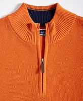 Club Room Men's Quarter-Zip Textured Cotton Sweater, Created for Macy's