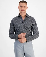 Bar Iii Men's Slim-Fit Rain Floral Dress Shirt, Created for Macy's