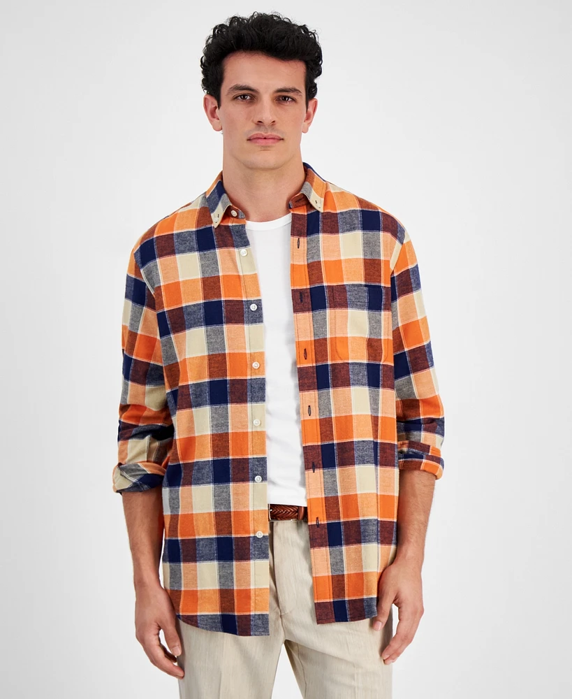 Club Room Men's Regular-Fit Plaid Flannel Shirt, Created for Macy's