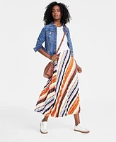 On 34th Womens Trucker Jacket Tank Top Pleated Maxi Skirt Low Top Sneakers Created For Macys