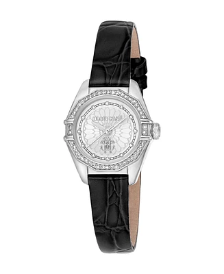 Roberto Cavalli Women's Quartz Black Leather Watch 26mm