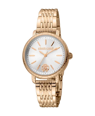 Roberto Cavalli Women's Quartz Rose-Gold Stainless Steel Watch 32mm