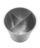 Oggi 7" Jumbo Stainless Steel Rotating Utensil Holder with Removable Divider