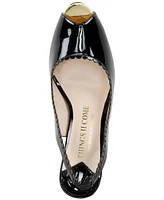 Things Ii Come Women's Laura Luxurious Scallop Peep Toe Slingback Pumps