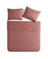 Vcny Home Solid Square 3-Piece Quilt Set