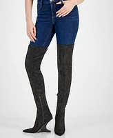 Aaj By Aminah Women's Indigo Over-The-Knee Dress Boots