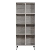 Stylish Faux Wood Bookcase with Grey Oak Finish