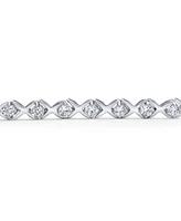 Bling Jewelry Cubic Zirconia Formal Hugs Kisses Xo Cz Tennis Bracelet For Women Prom Sterling Silver