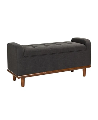 Hulala Home Bastian Upholstered Flip Top Storage Bench with Solid Wood Legs