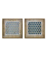 Slickblue Wood Framed Geometric Art Chic Decor (Set of 2)