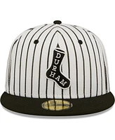 New Era Men's White/Black Durham Bulls Black Sox Theme Night 59FIFTY Fitted Hat