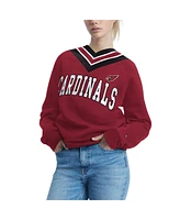 Tommy Hilfiger Women's Cardinal Arizona Cardinals Heidi V-Neck Pullover Sweatshirt