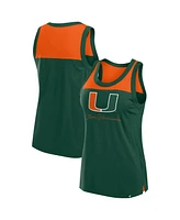 Fanatics Women's Green Miami Hurricanes Crosley Colorblock Tank Top