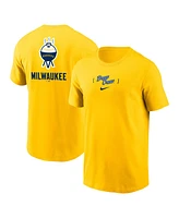 Nike Men's Gold Milwaukee Brewers City Connect 2-Hit T-Shirt