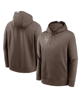 Nike Men's Light Brown New York Mets Statement Pullover Hoodie