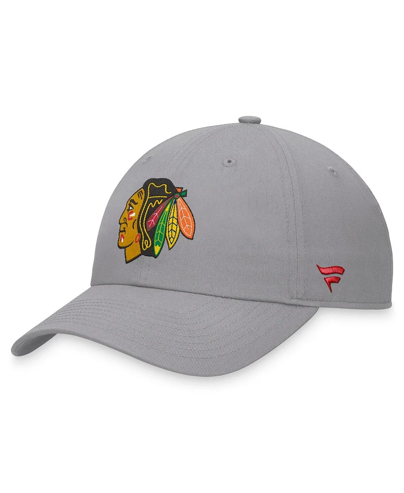 Fanatics Men's Gray Chicago Blackhawks Extra Time Adjustable Hat