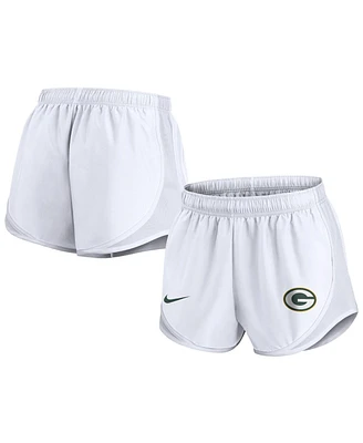 Nike Women's White Green Bay Packers Tempo Shorts