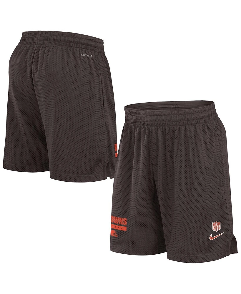 Nike Men's Brown Cleveland Browns 2024 Sideline Performance Mesh Shorts