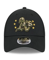 New Era Men's Black Oakland Athletics 2024-Armed Forces Day 9FORTY Adjustable Hat