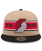 New Era Men's Tan/Black Portland Trail Blazers 2024 Nba Draft 9FIFTY Snapback Hat