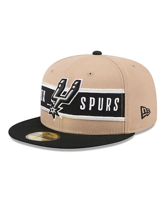 New Era Men's Tan/Black San Antonio Spurs 2024 Nba Draft 59FIFTY Fitted Hat