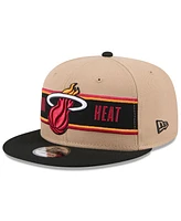 New Era Men's Tan/Black Miami Heat 2024 Nba Draft 9FIFTY Snapback Hat