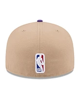 New Era Men's Tan/Purple Los Angeles Lakers 2024 Nba Draft 59FIFTY Fitted Hat