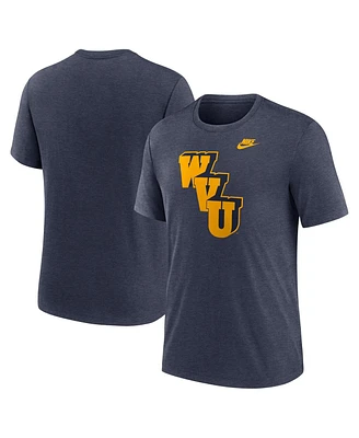 Nike Men's Heather Navy West Virginia Mountaineers Blitz Evergreen Legacy Primary Tri-Blend T-Shirt