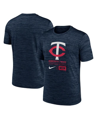 Nike Men's Navy Minnesota Twins Large Logo Velocity T-Shirt